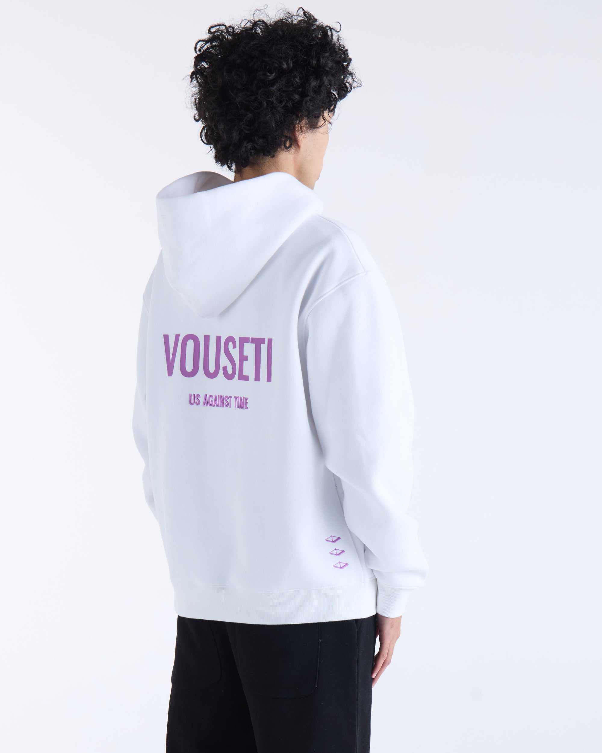US AGAINST TIME HOODIE - White