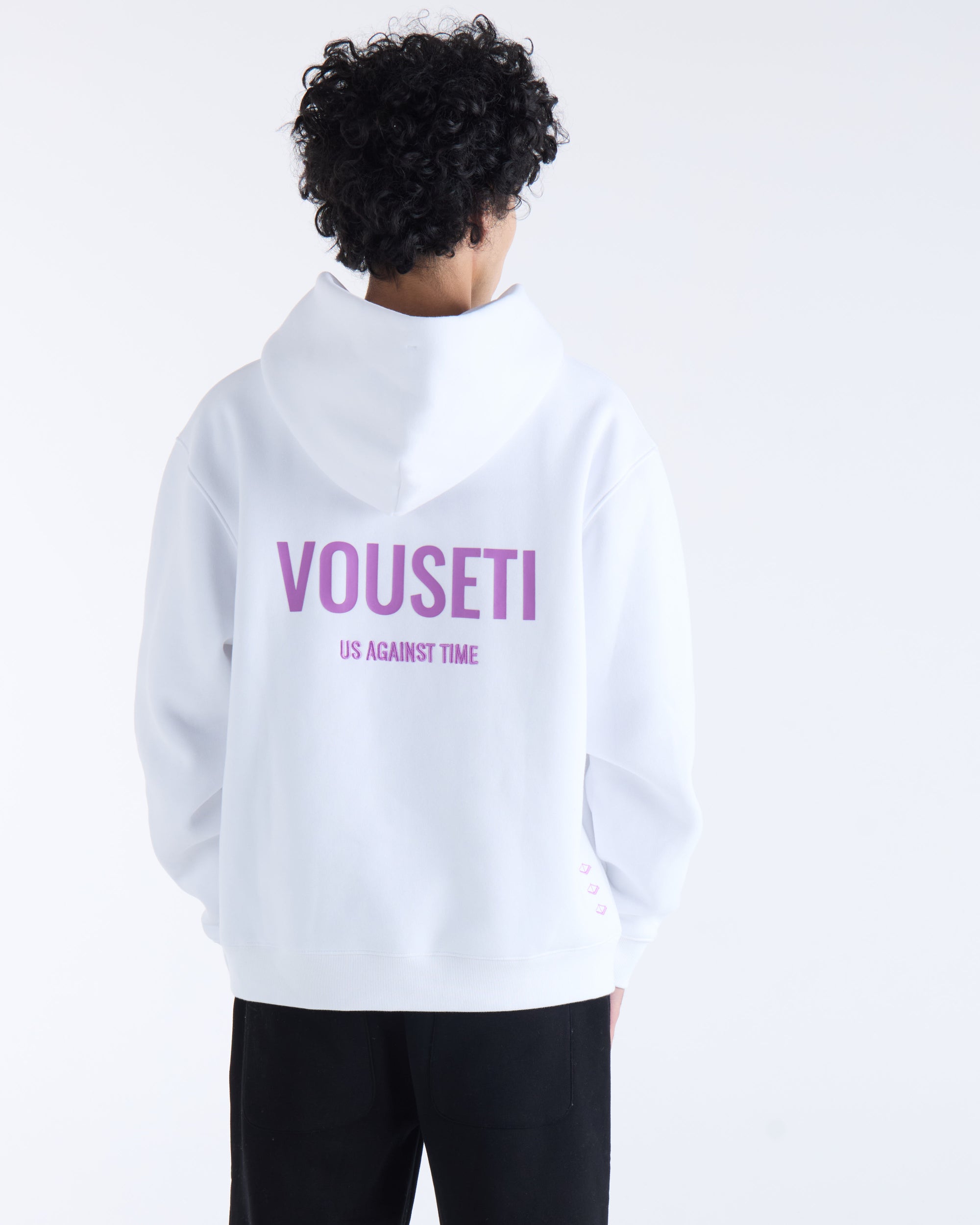 US AGAINST TIME HOODIE - White