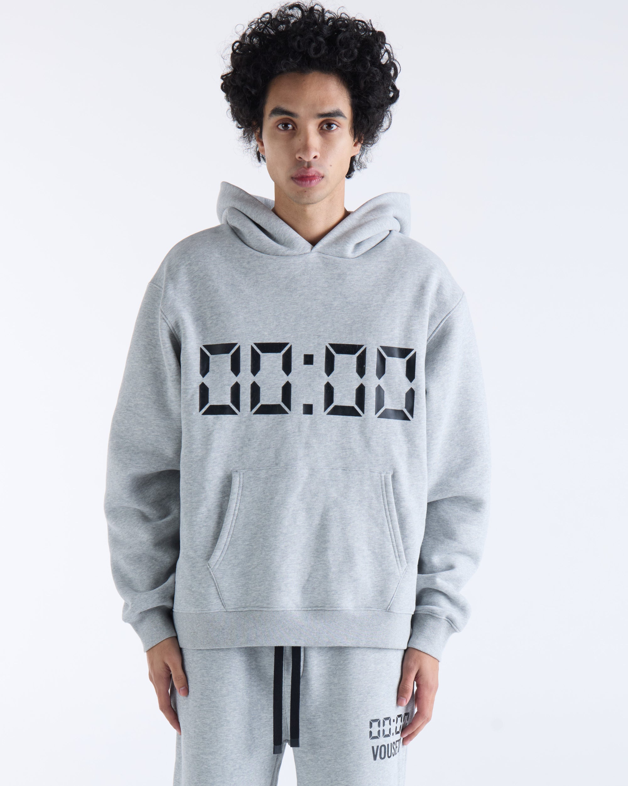 US AGAINST TIME HOODIE - Grey Marl