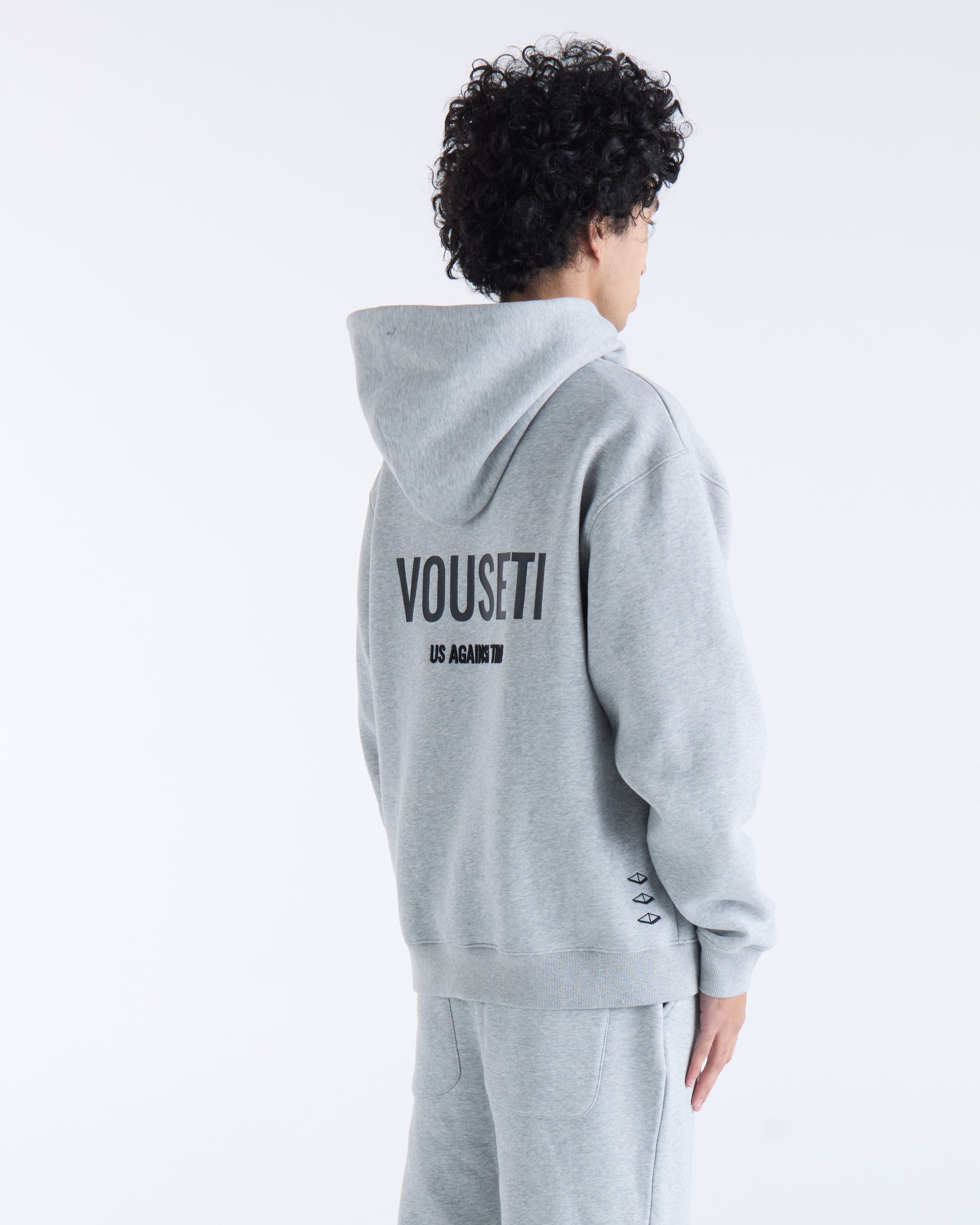 US AGAINST TIME HOODIE - Grey Marl