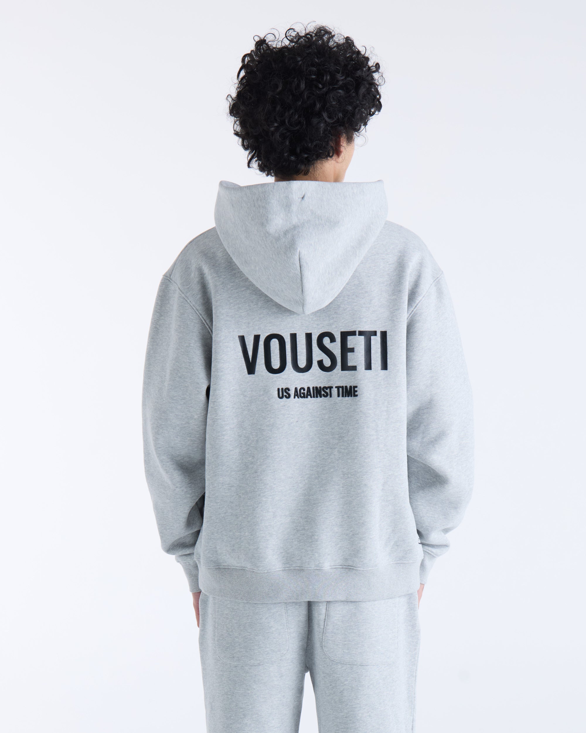 US AGAINST TIME HOODIE - Grey Marl