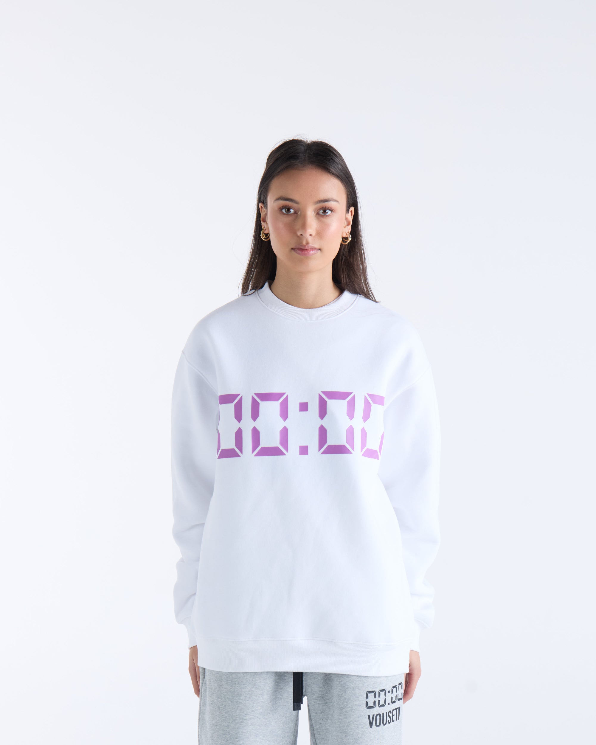 US AGAINST TIME SWEATER - White