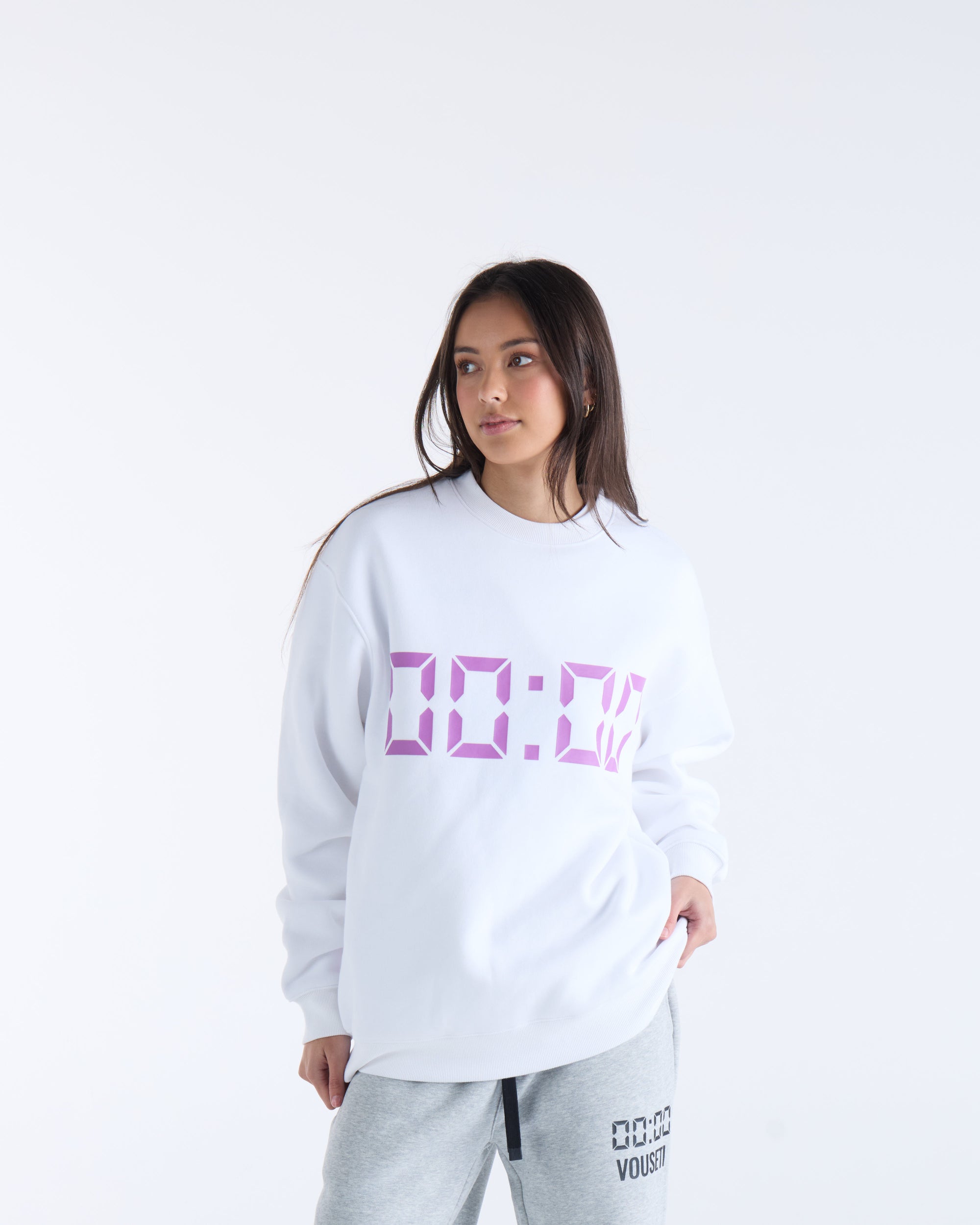 US AGAINST TIME SWEATER - White
