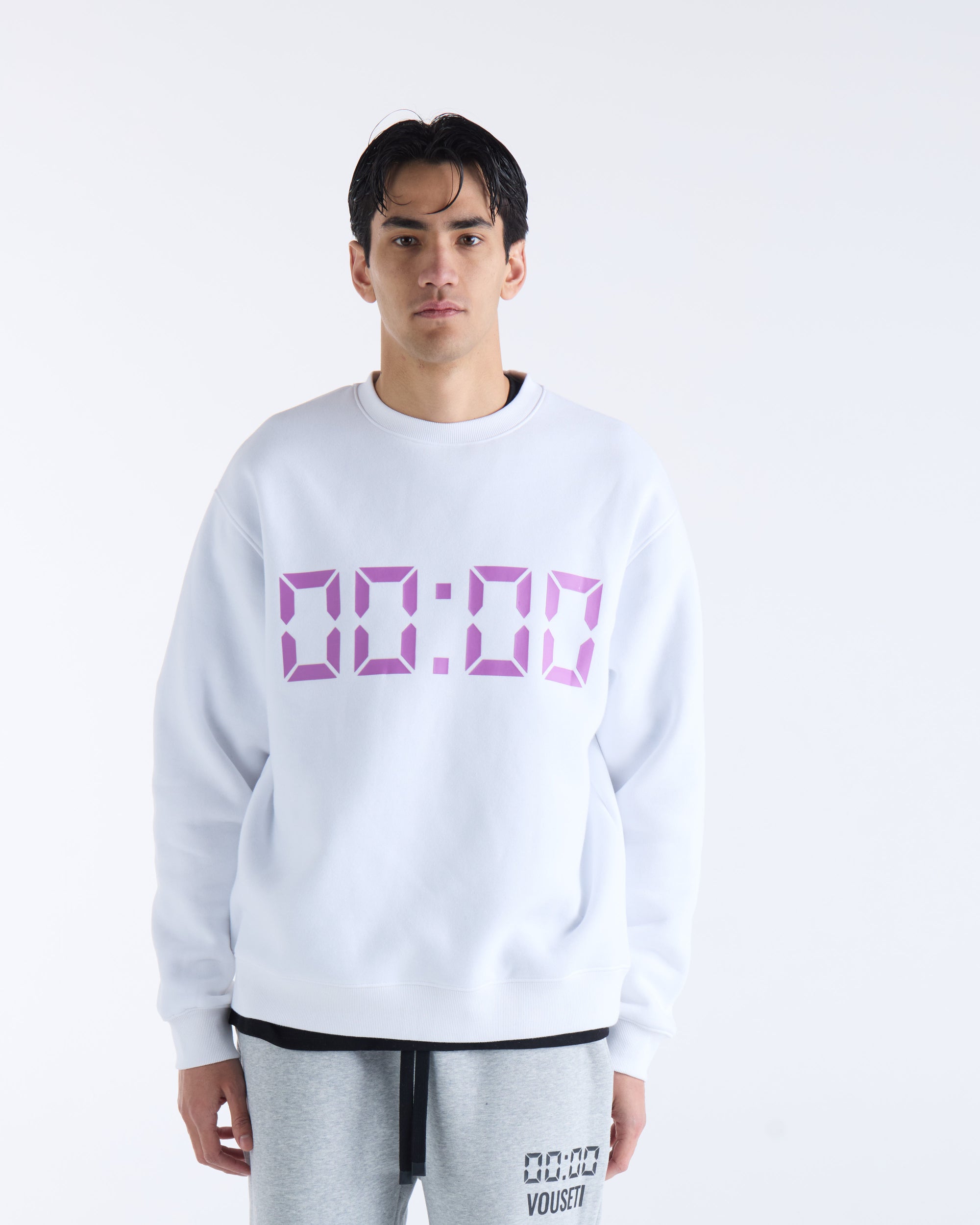 US AGAINST TIME SWEATER - White