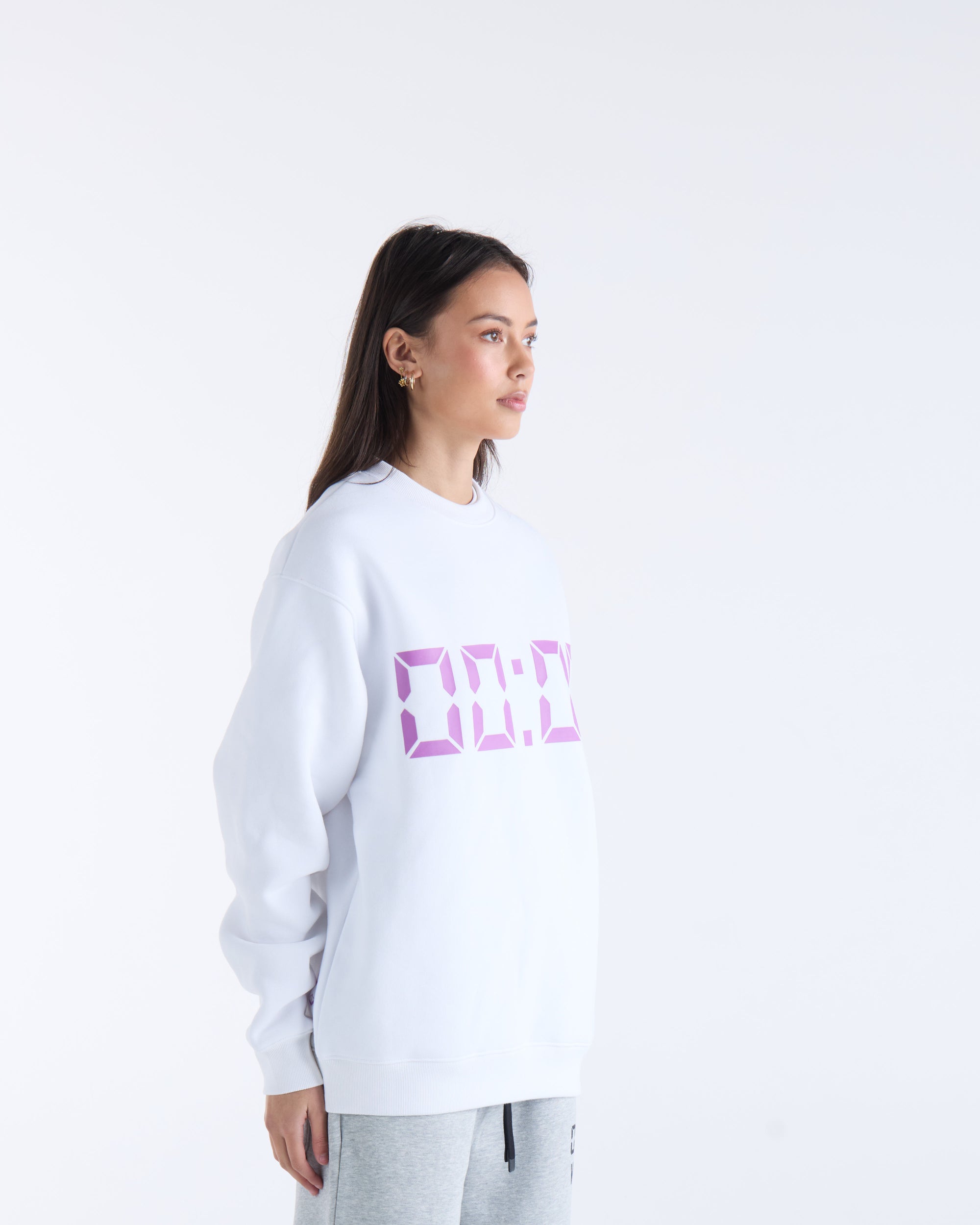 US AGAINST TIME SWEATER - White
