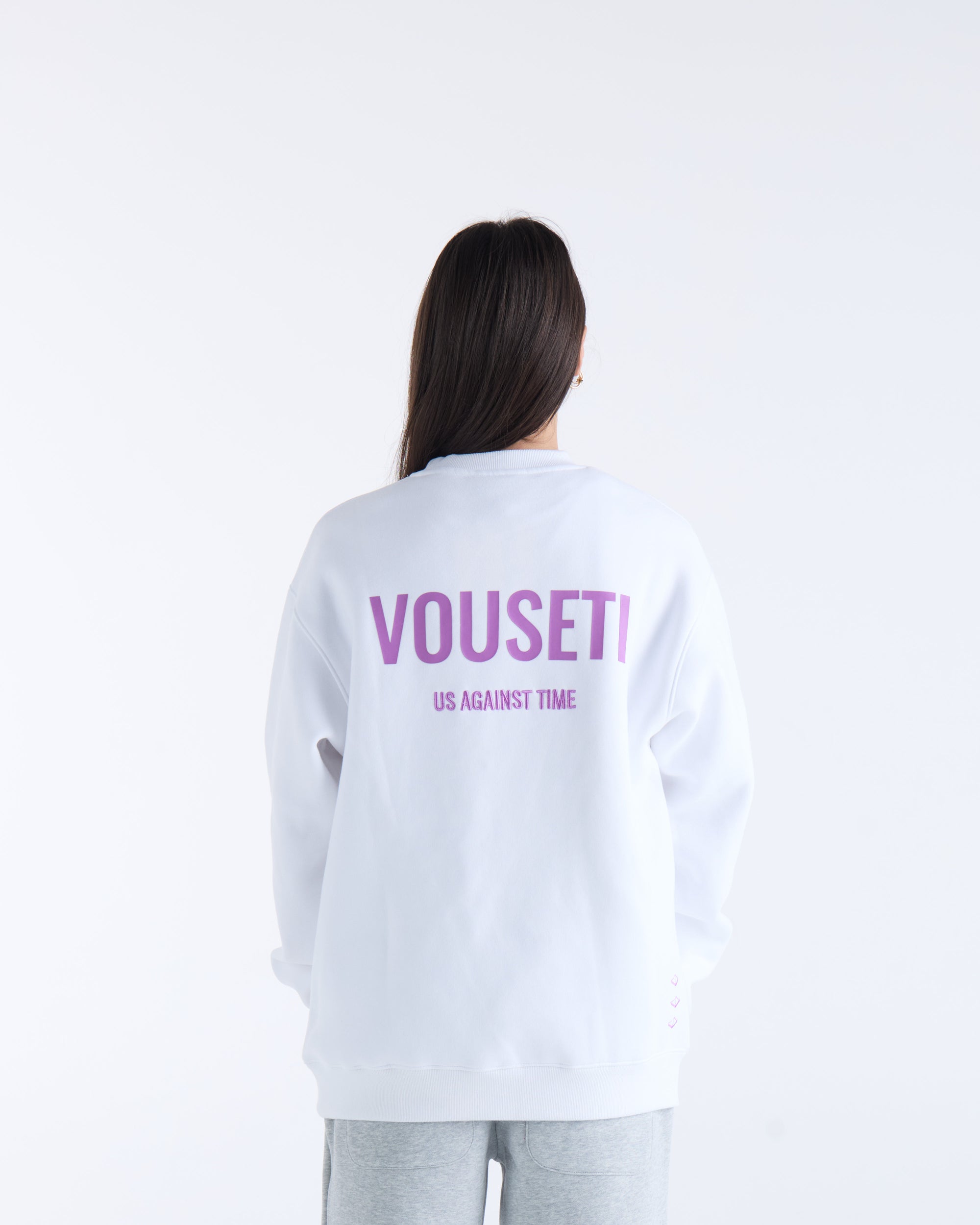 US AGAINST TIME SWEATER - White