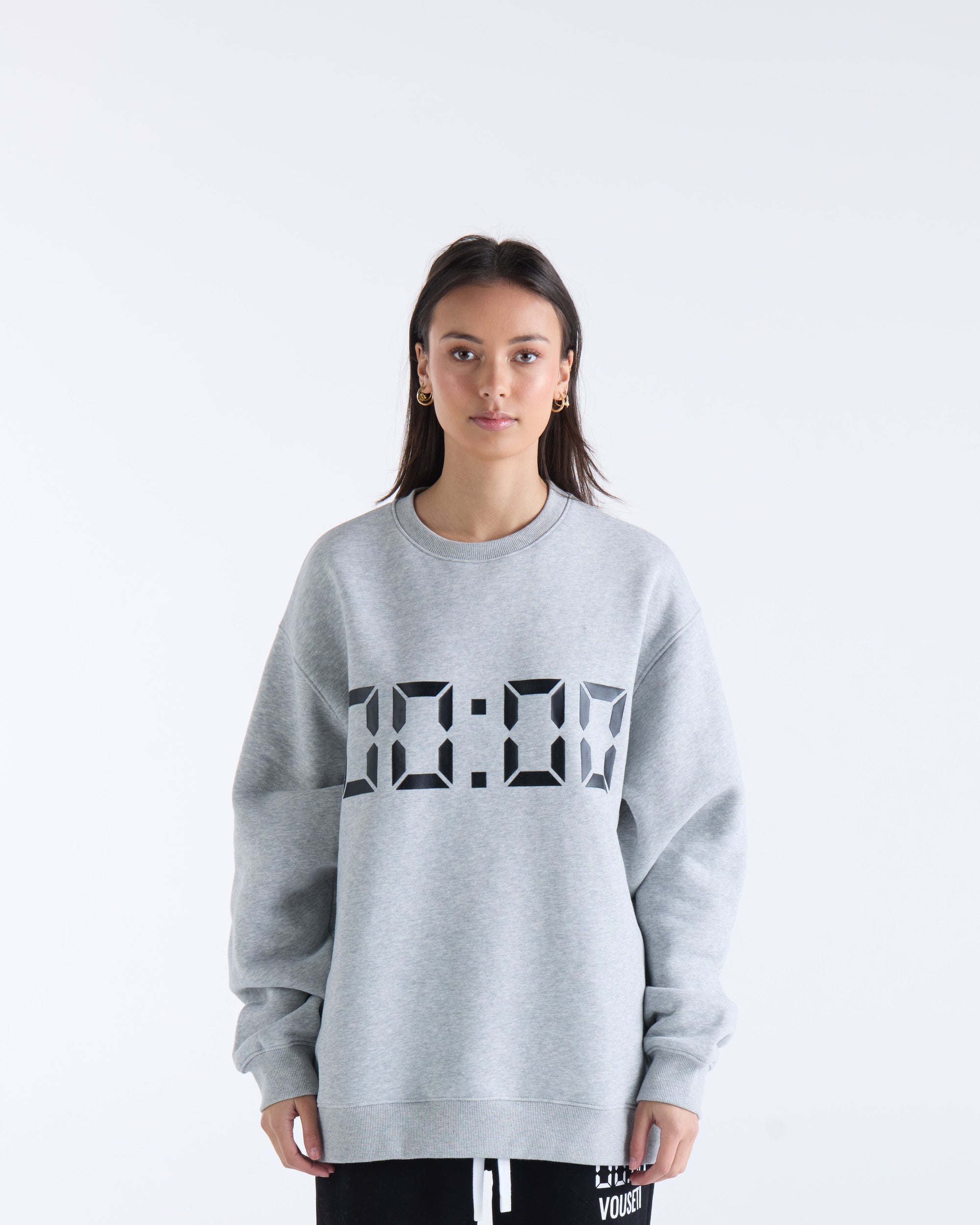 US AGAINST TIME SWEATER - Grey Marl