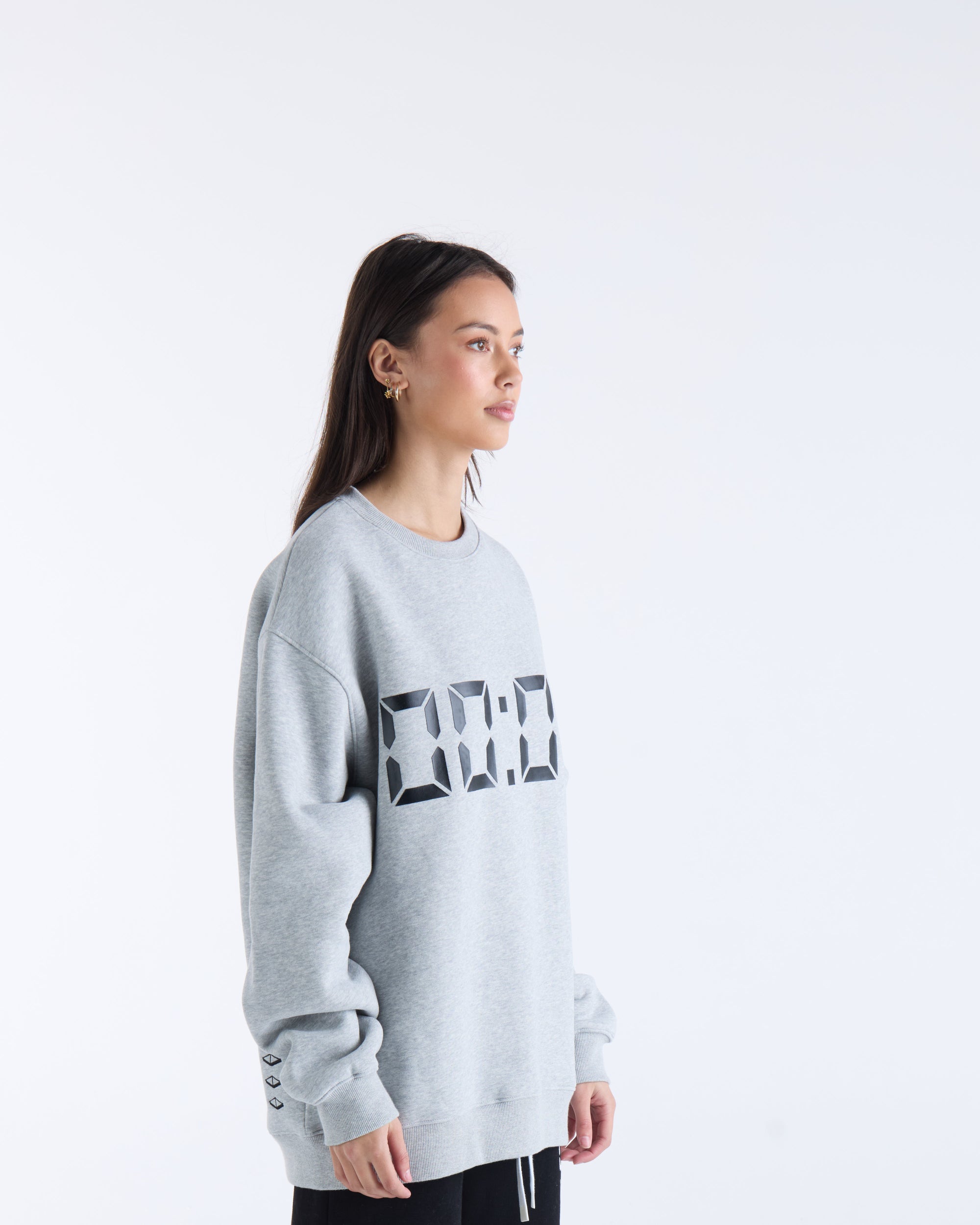 US AGAINST TIME SWEATER - Grey Marl