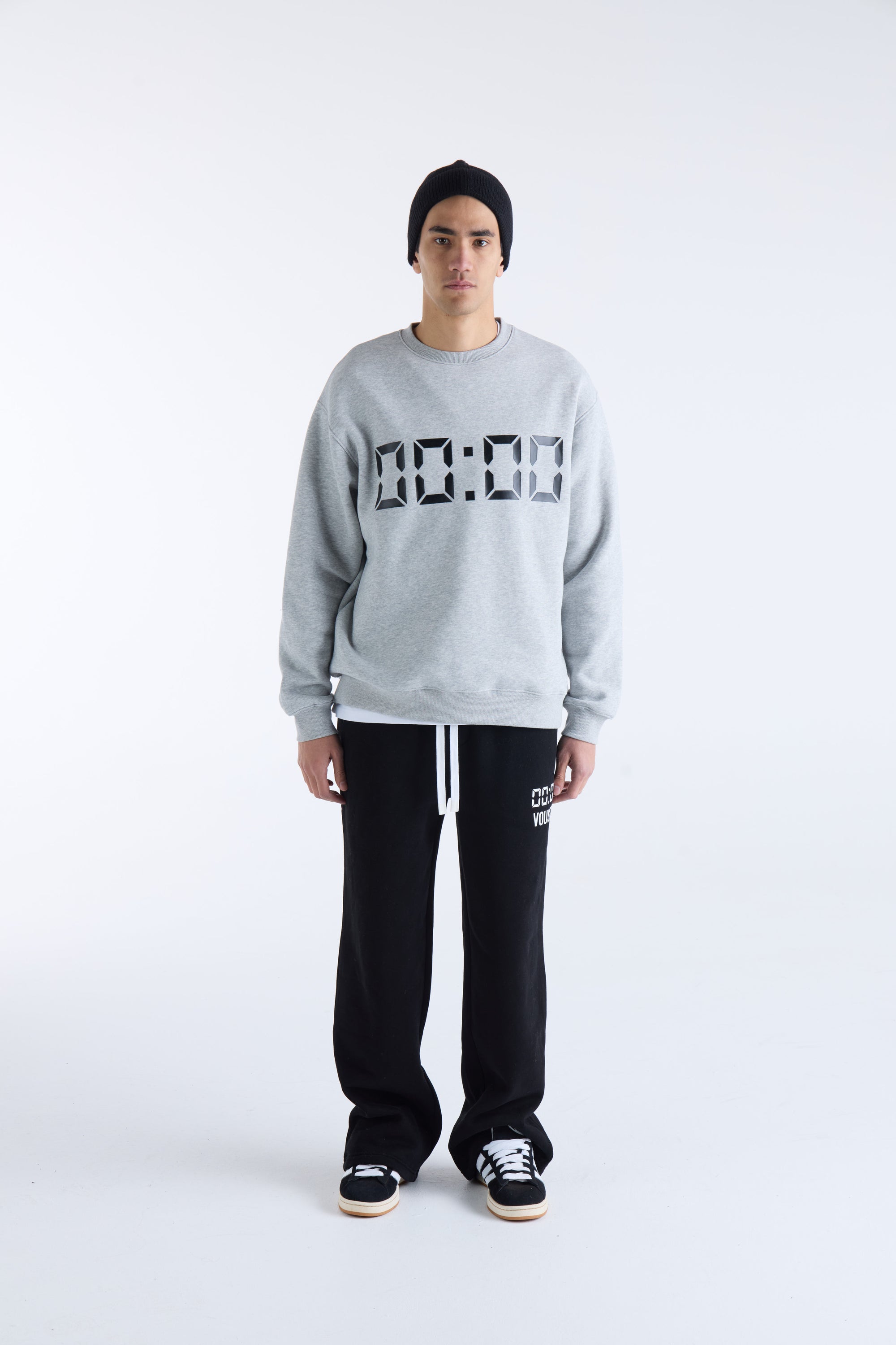 US AGAINST TIME SWEATER - Grey Marl