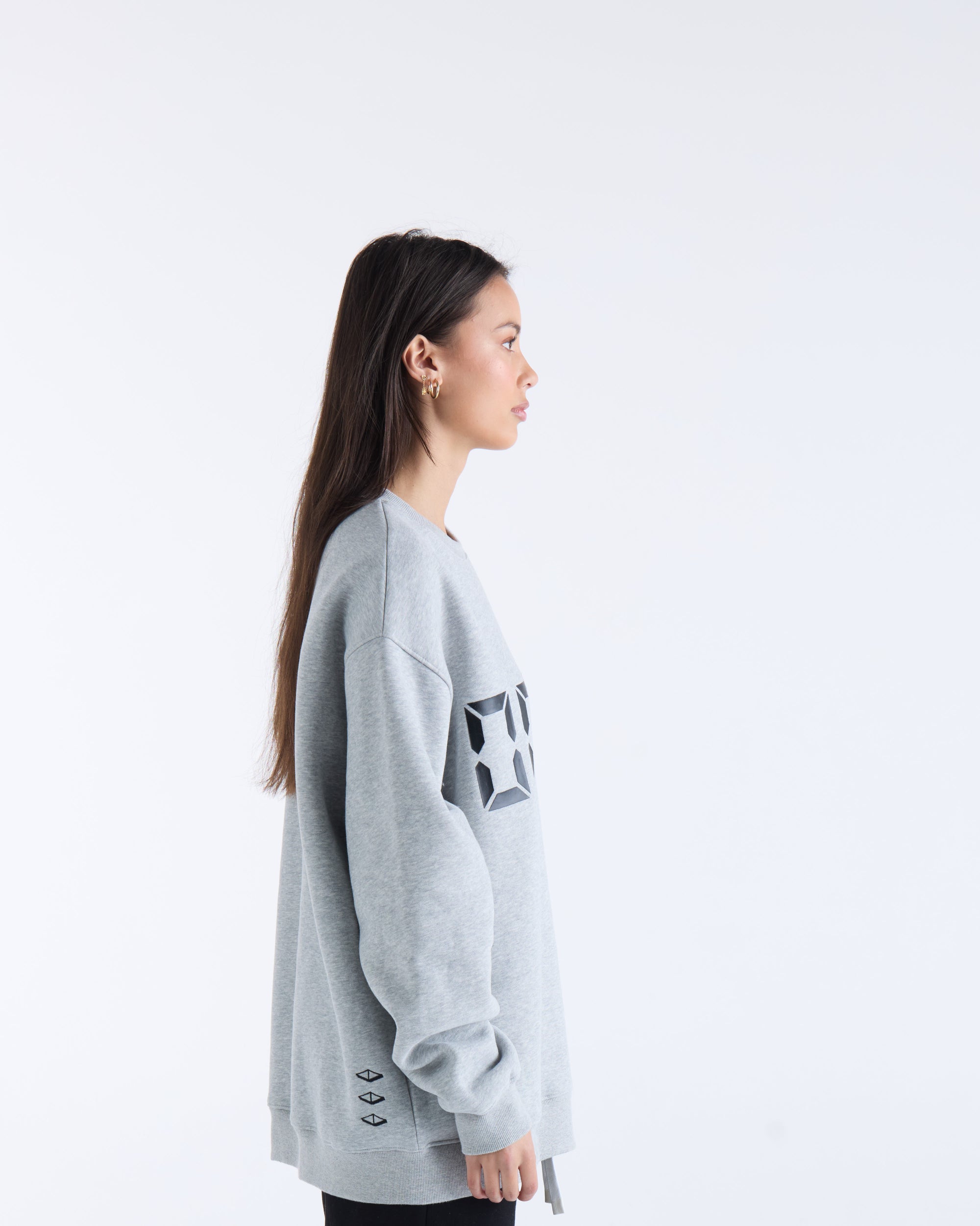 US AGAINST TIME SWEATER - Grey Marl