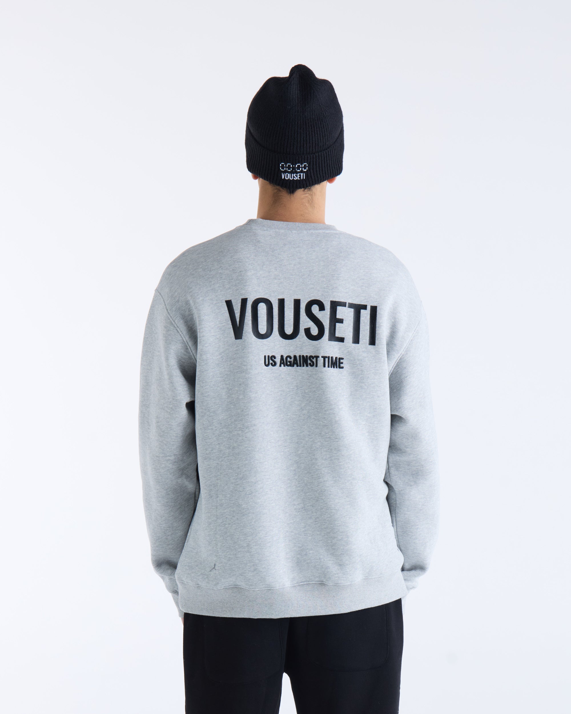 US AGAINST TIME SWEATER - Grey Marl