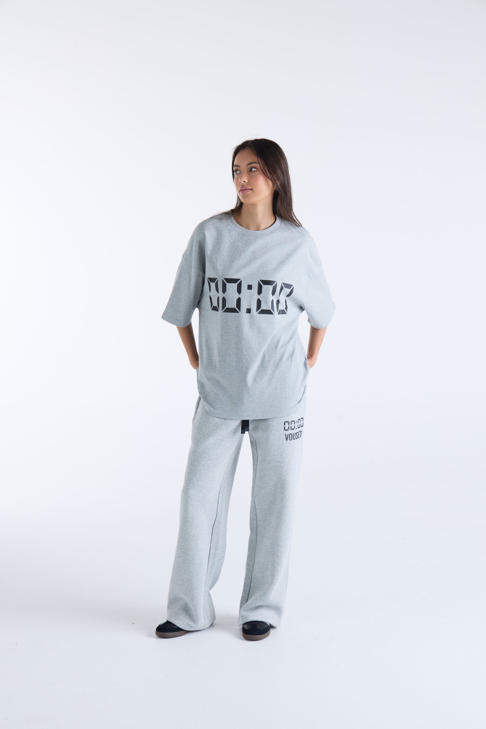 US AGAINST TIME T-SHIRT - Grey Marl