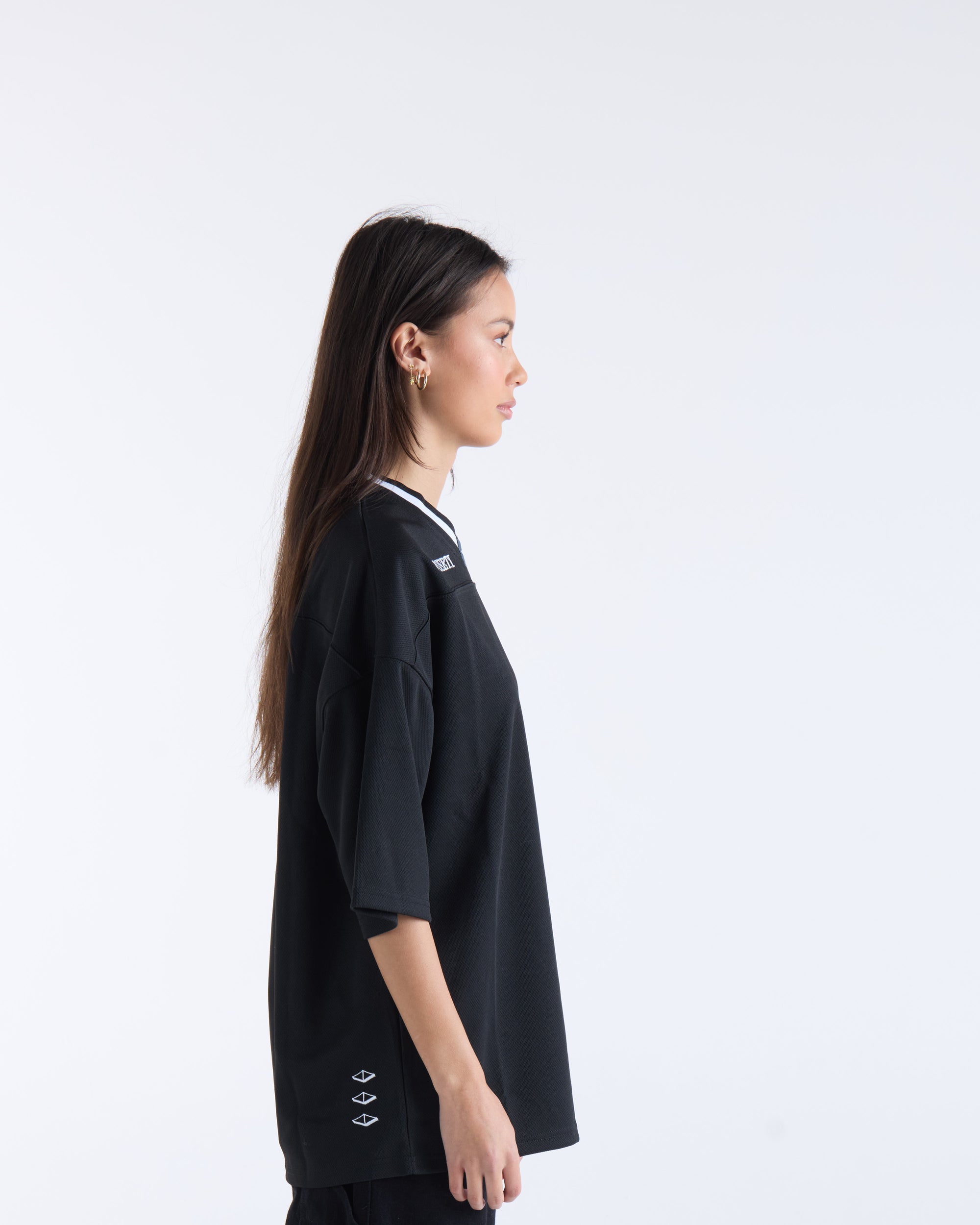 V-NECK FOOTBALL JERSEY - Black