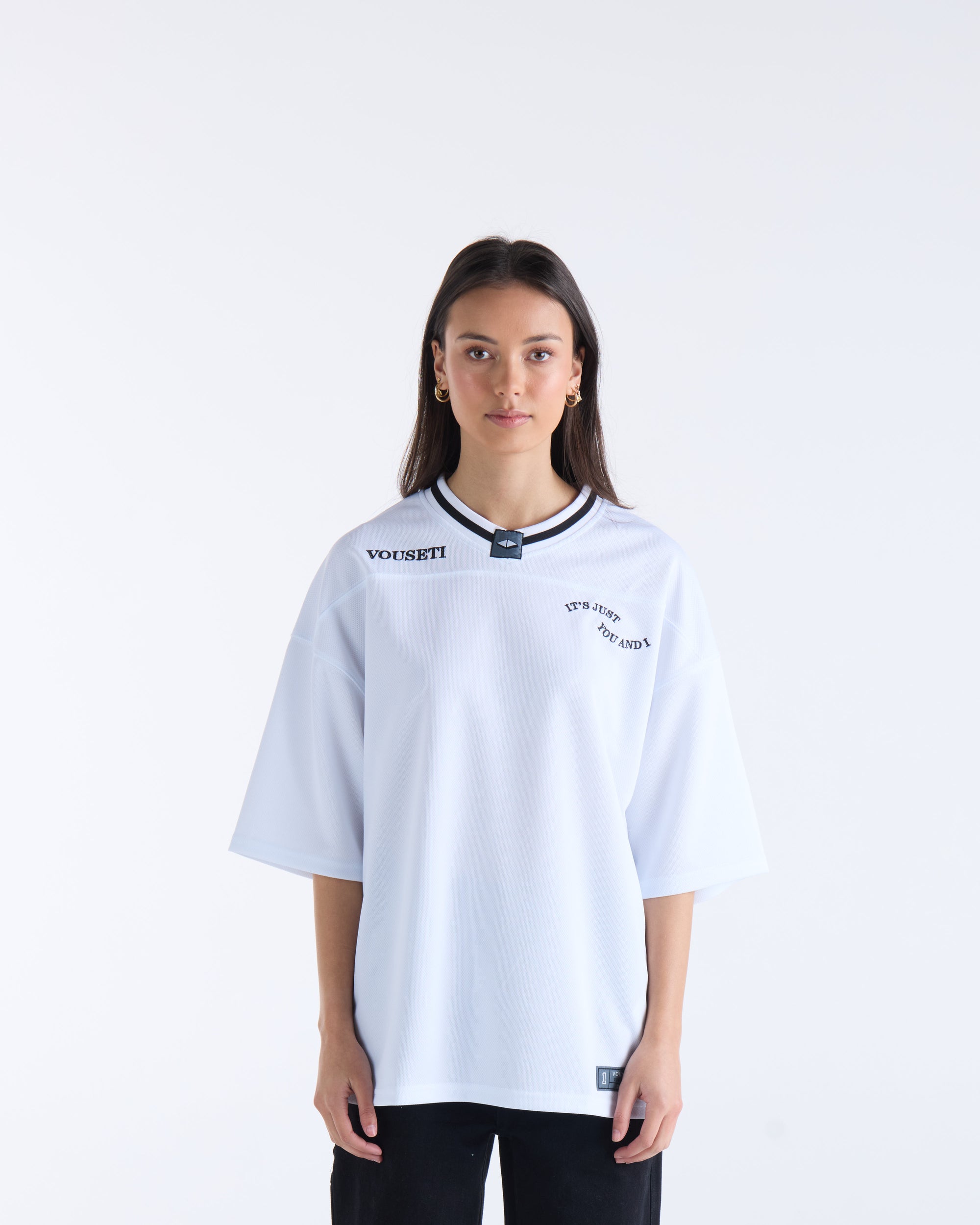 V-NECK FOOTBALL JERSEY - Cream