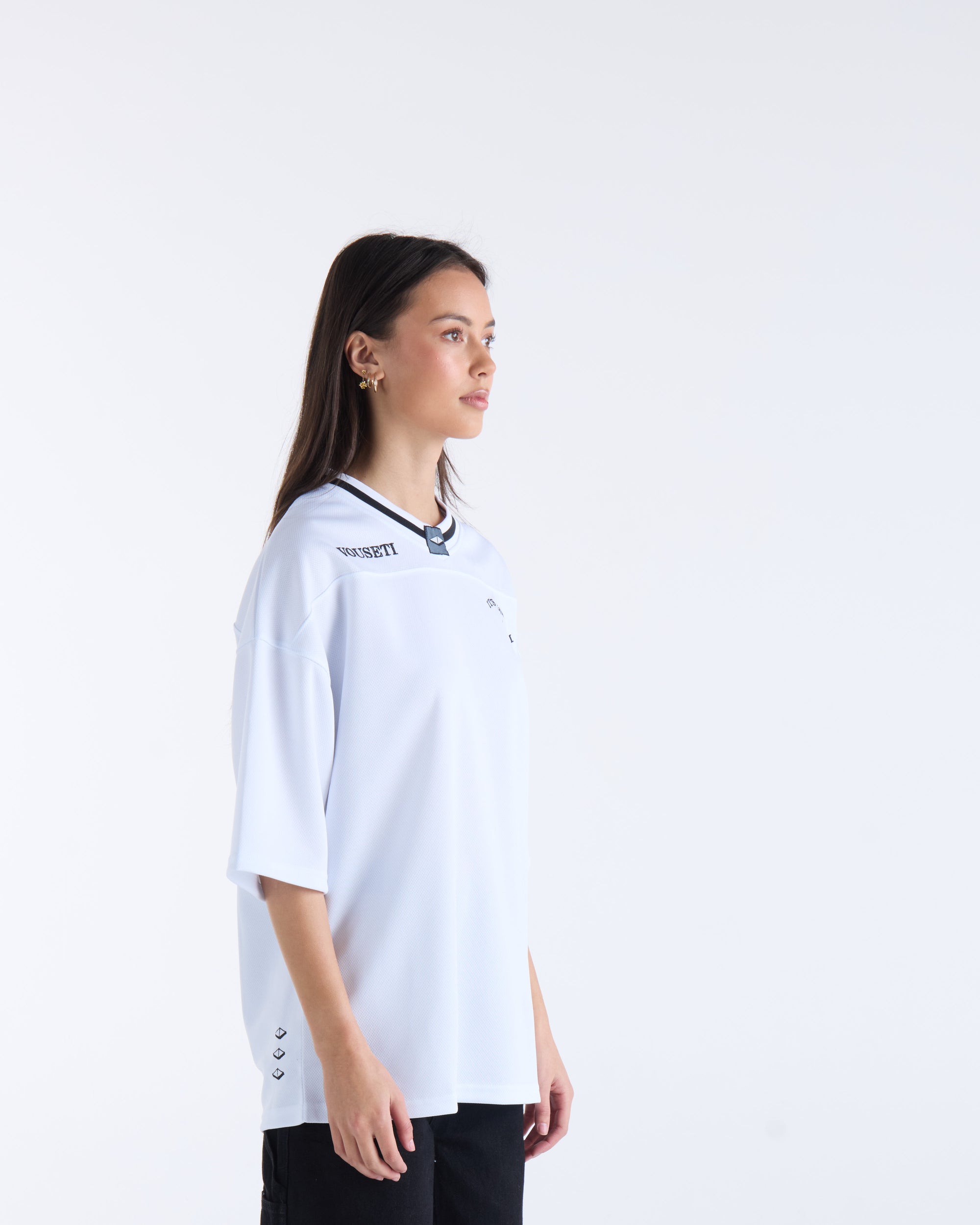 V-NECK FOOTBALL JERSEY - Cream