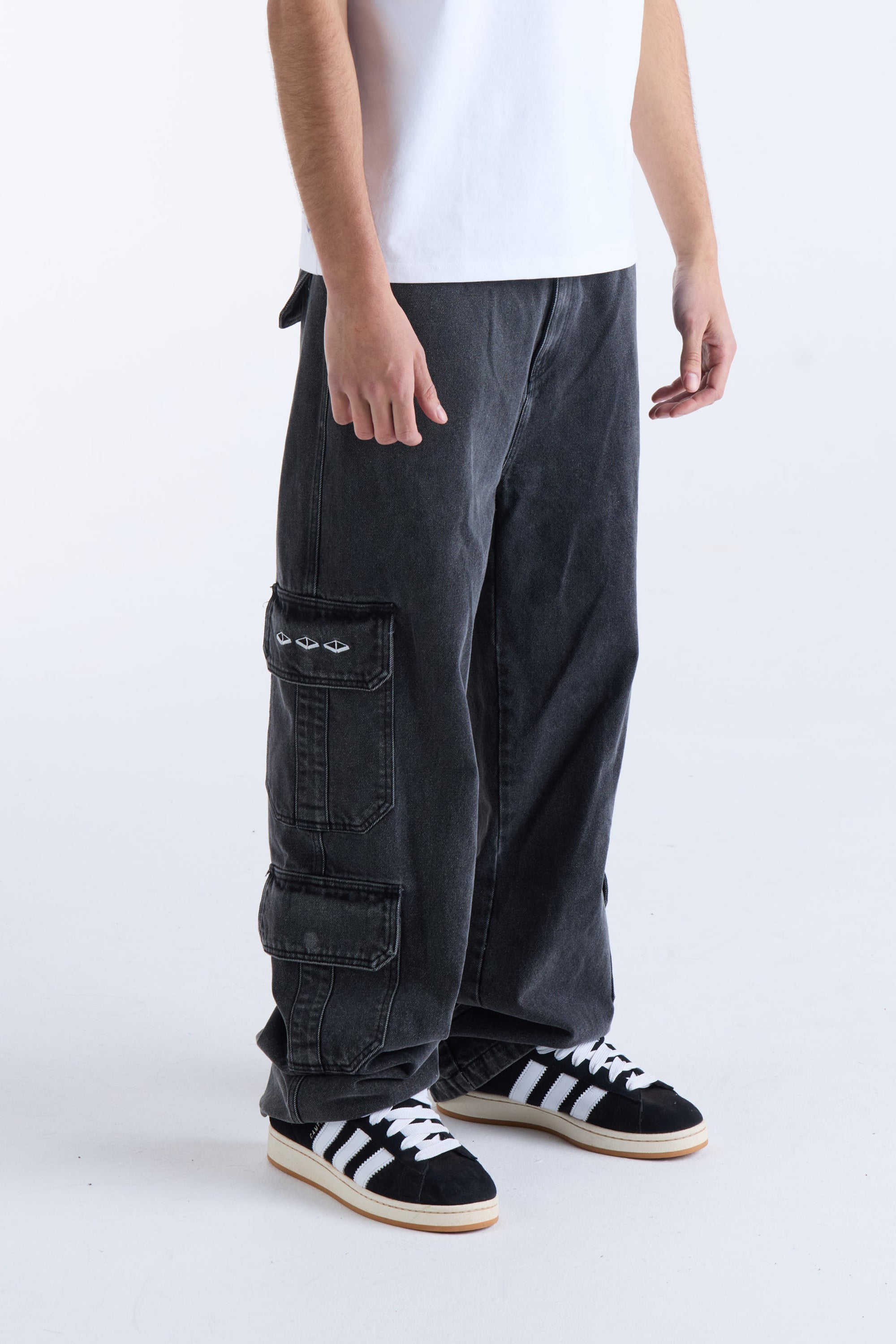 CARGO DENIM PANT - Black