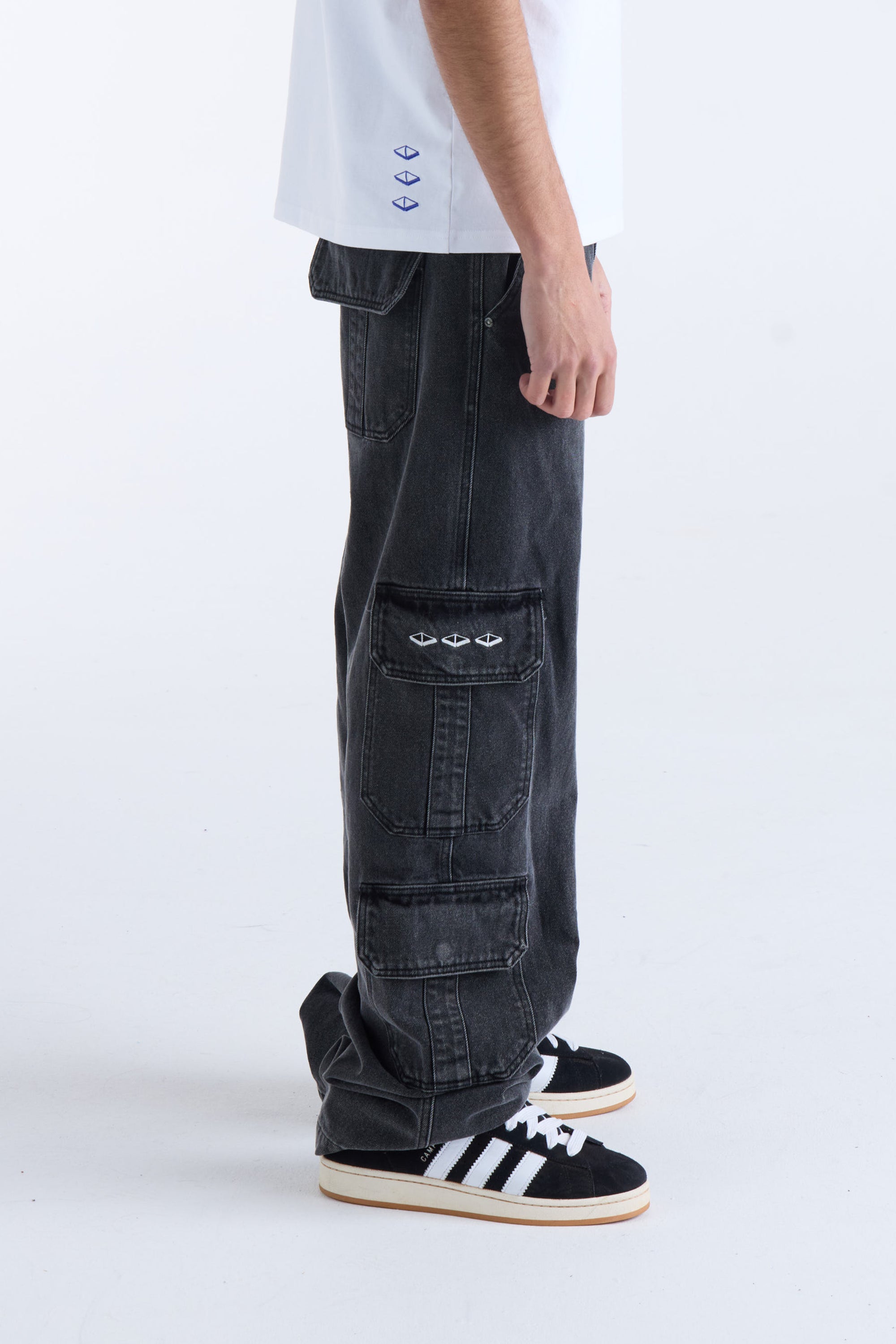 CARGO DENIM PANT - Black
