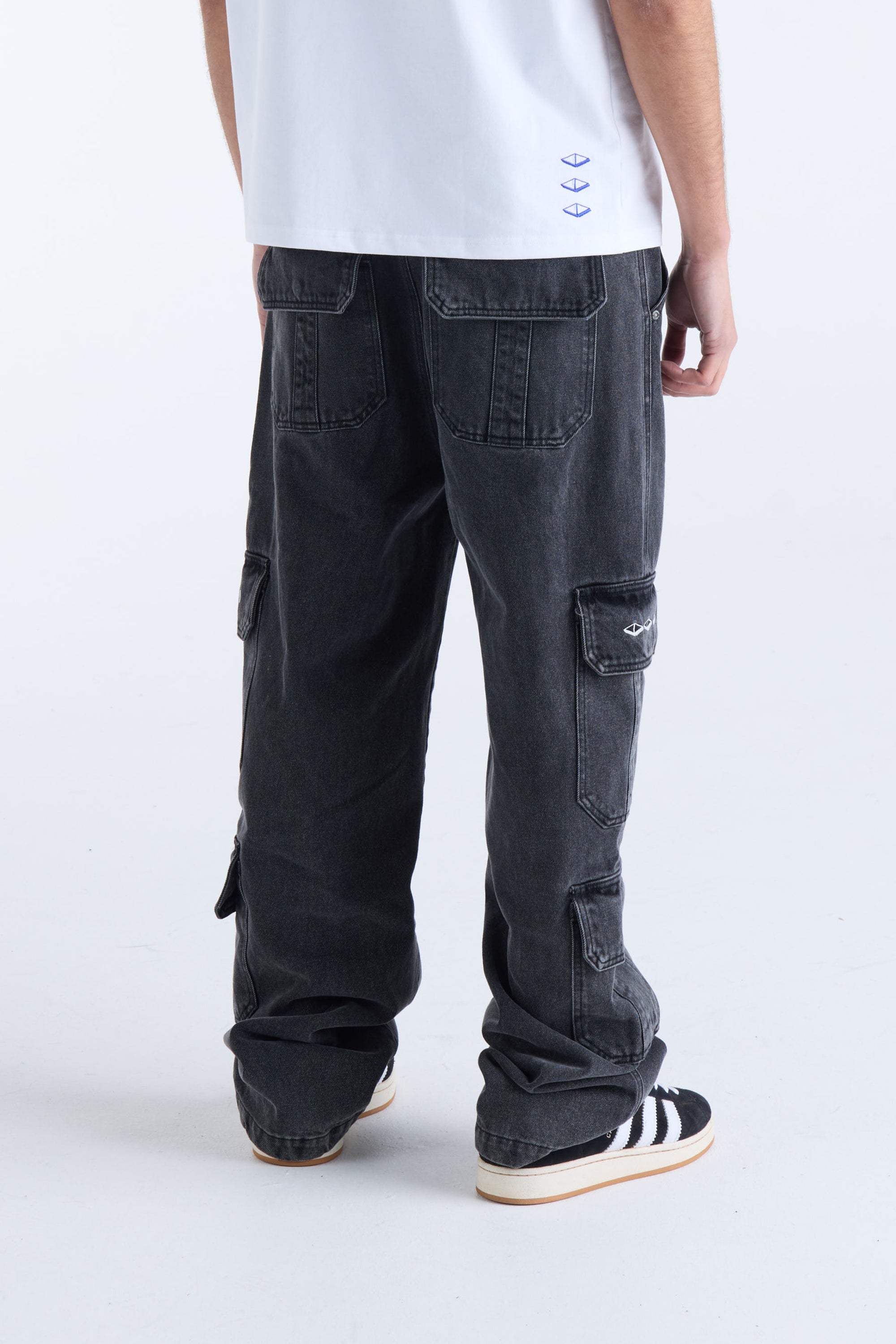 CARGO DENIM PANT - Black