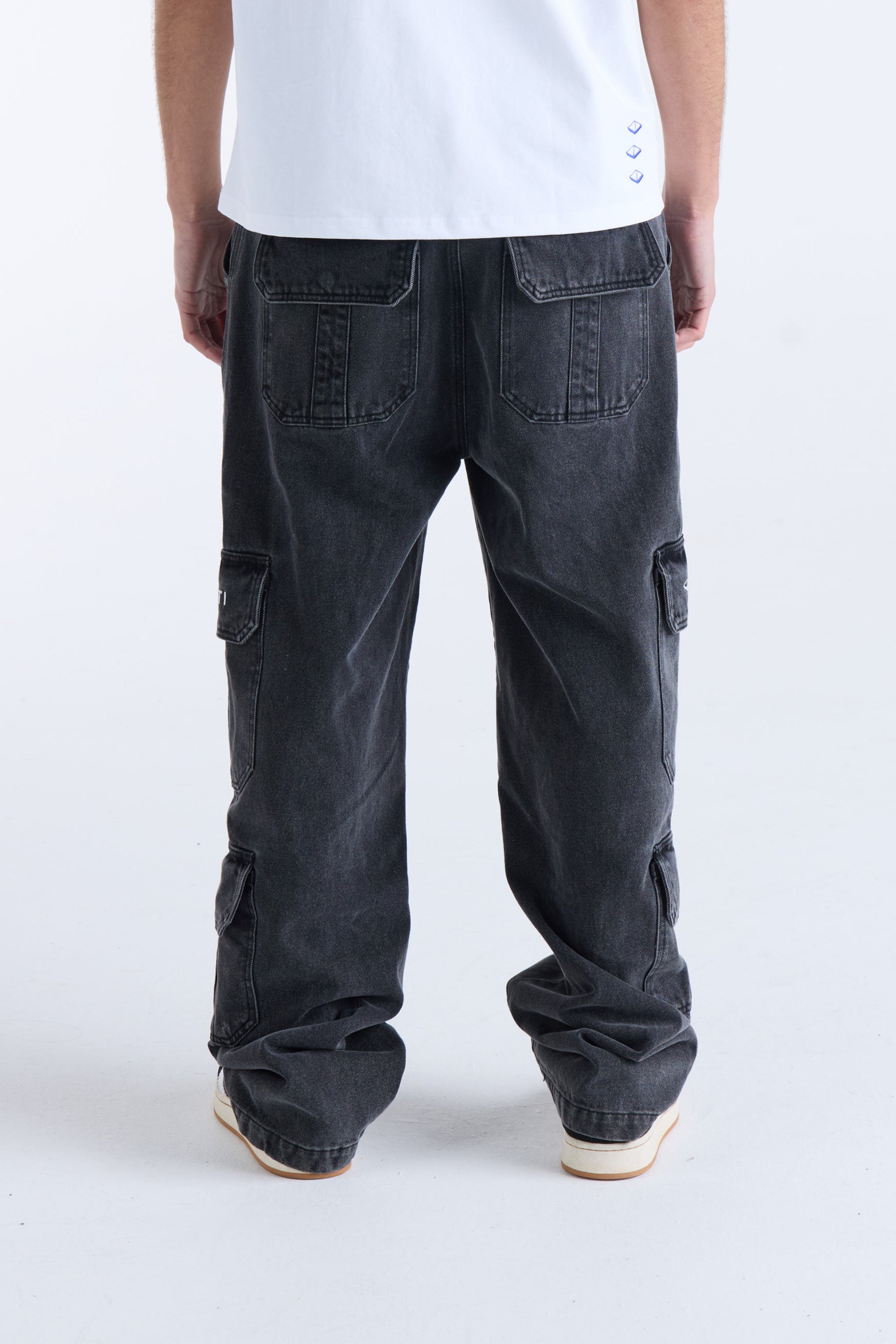 CARGO DENIM PANT - Black