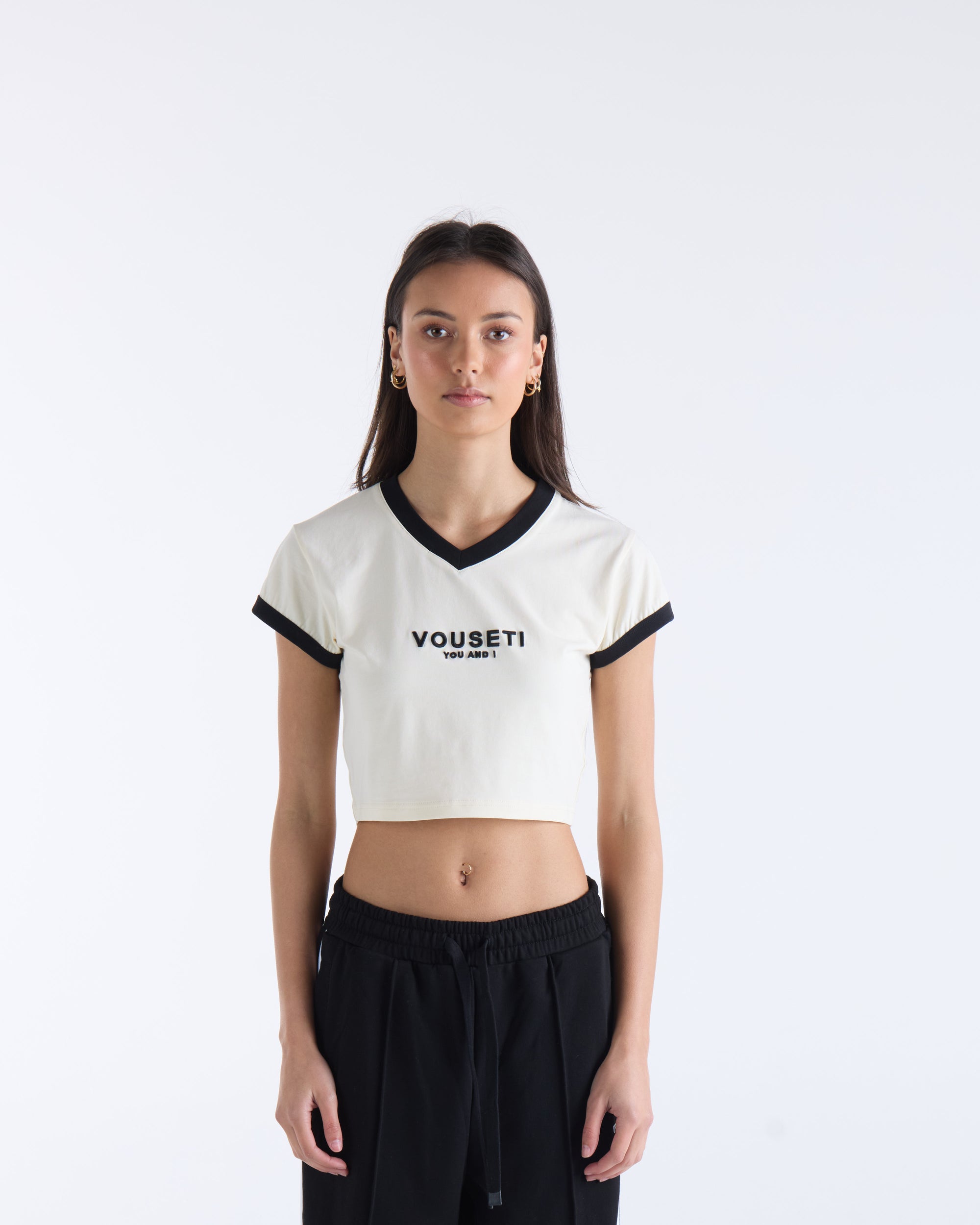 JOURNEY CROP TEE - Cream