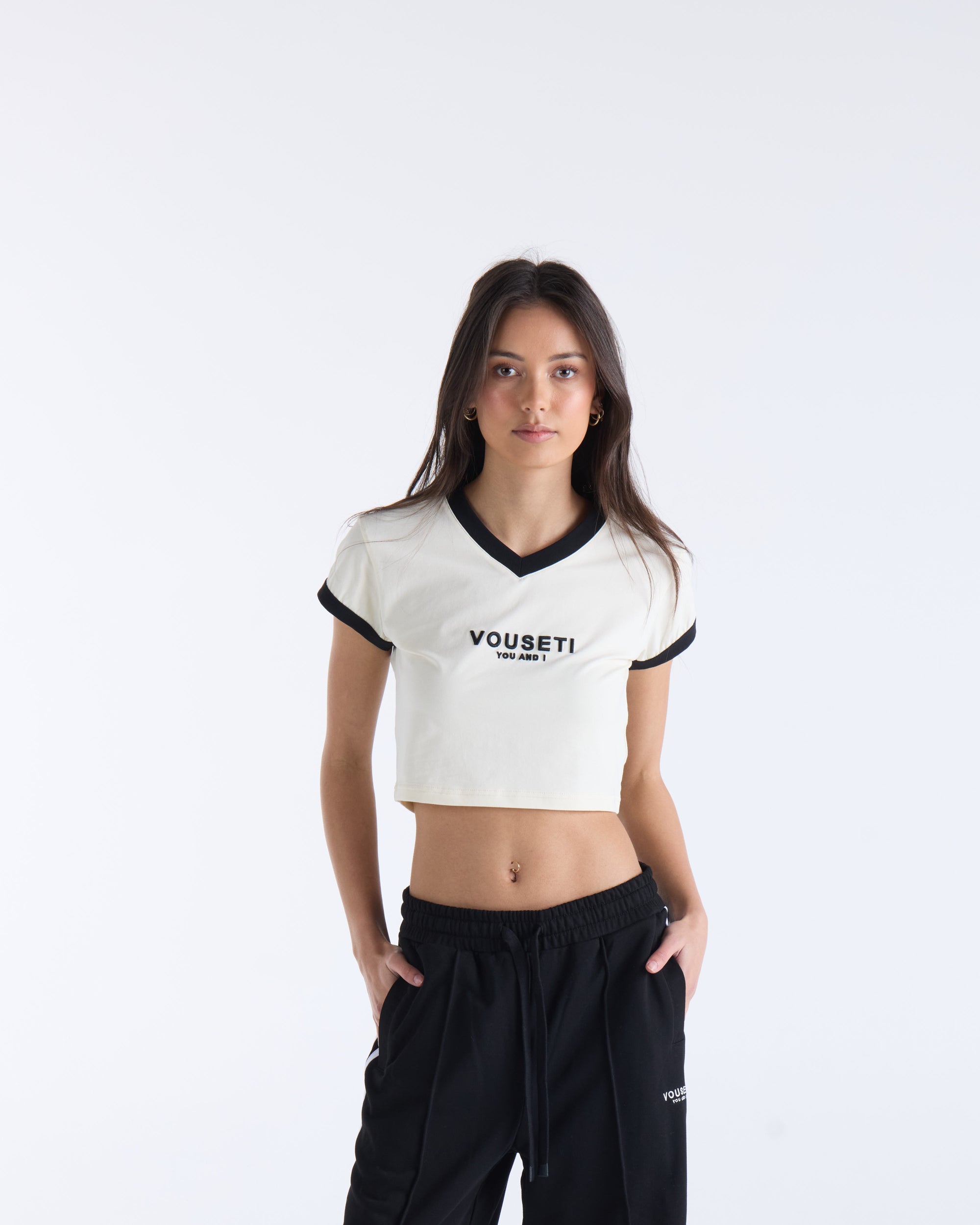 JOURNEY CROP TEE - Cream