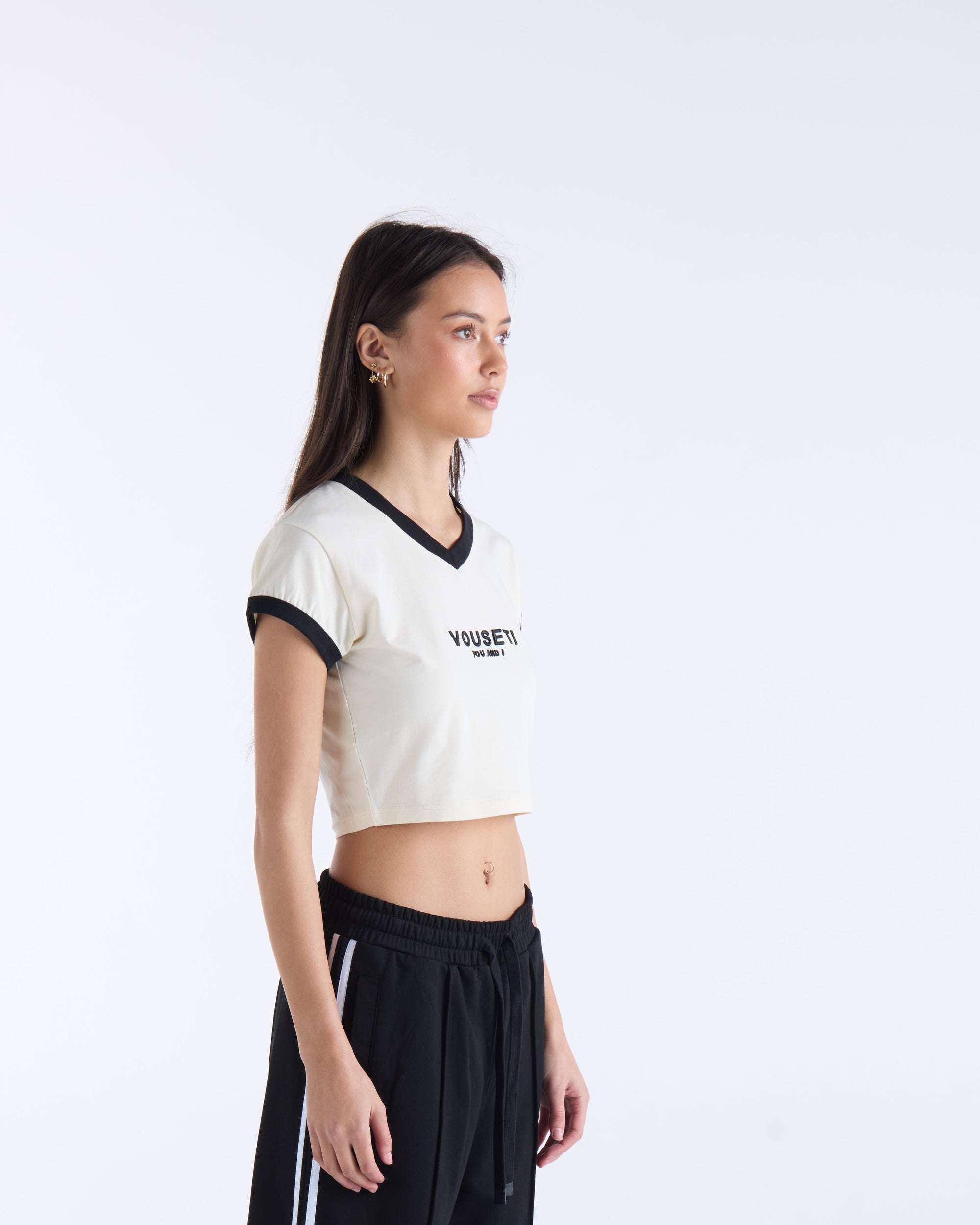 JOURNEY CROP TEE - Cream