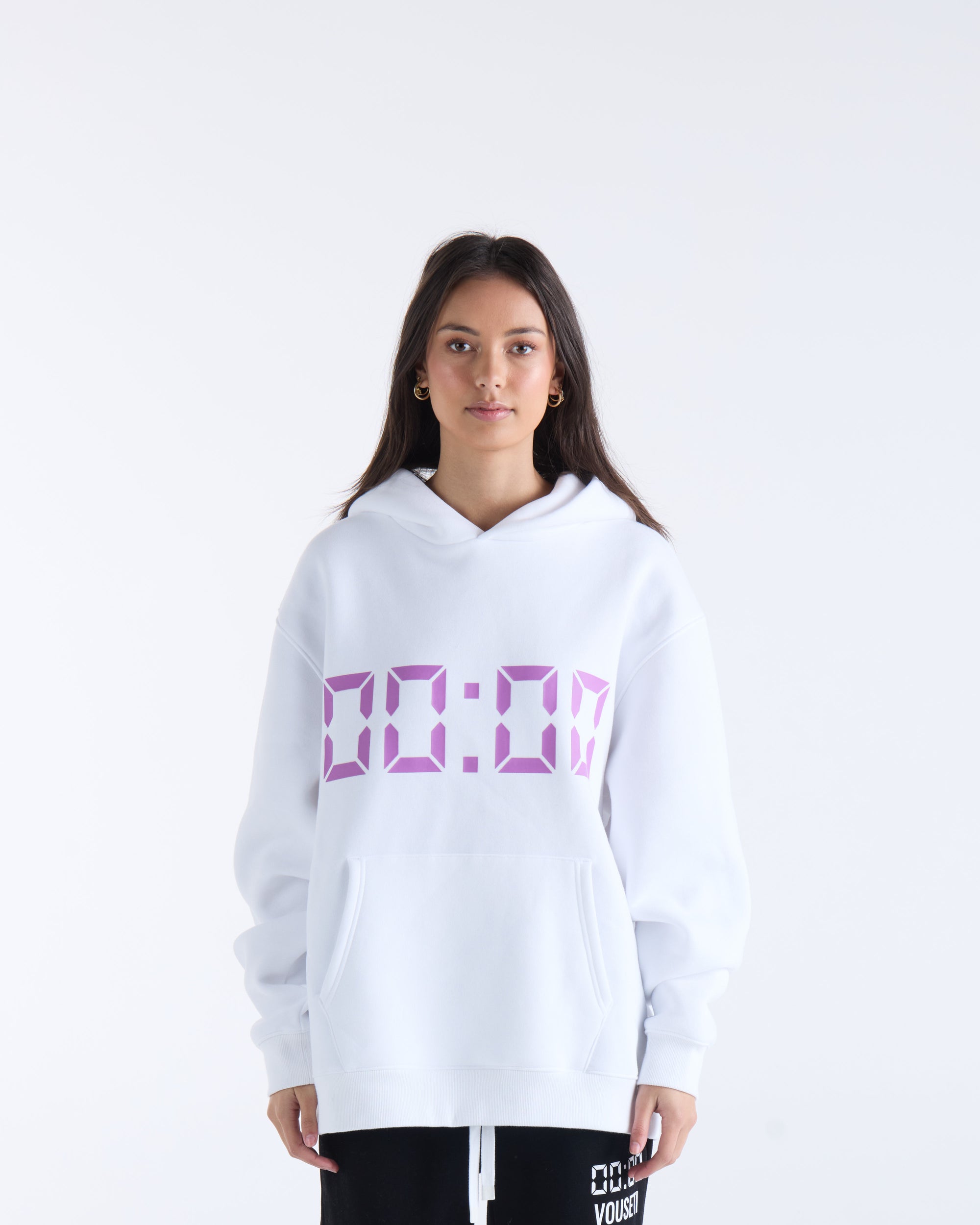 US AGAINST TIME HOODIE -  White