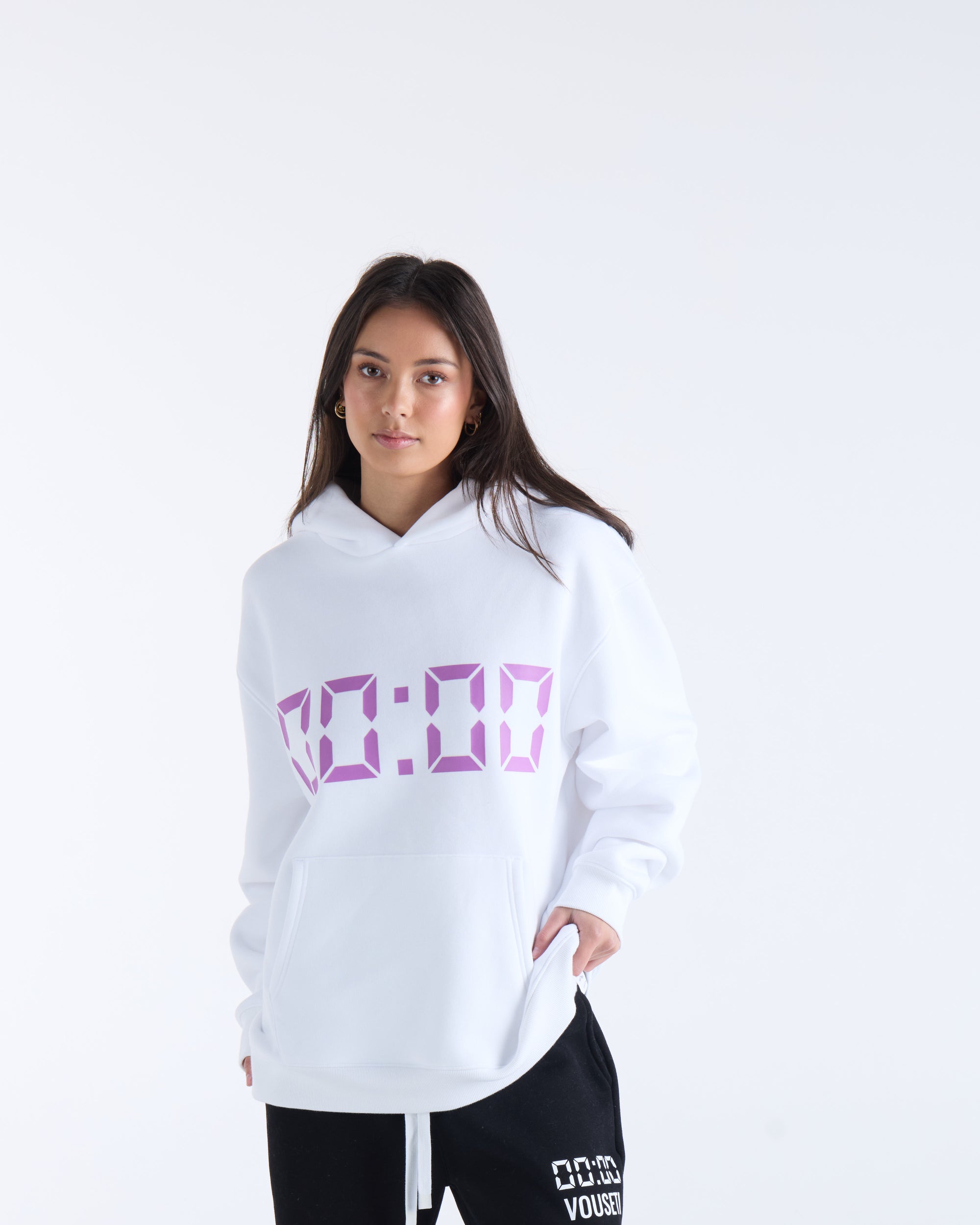 US AGAINST TIME HOODIE -  White