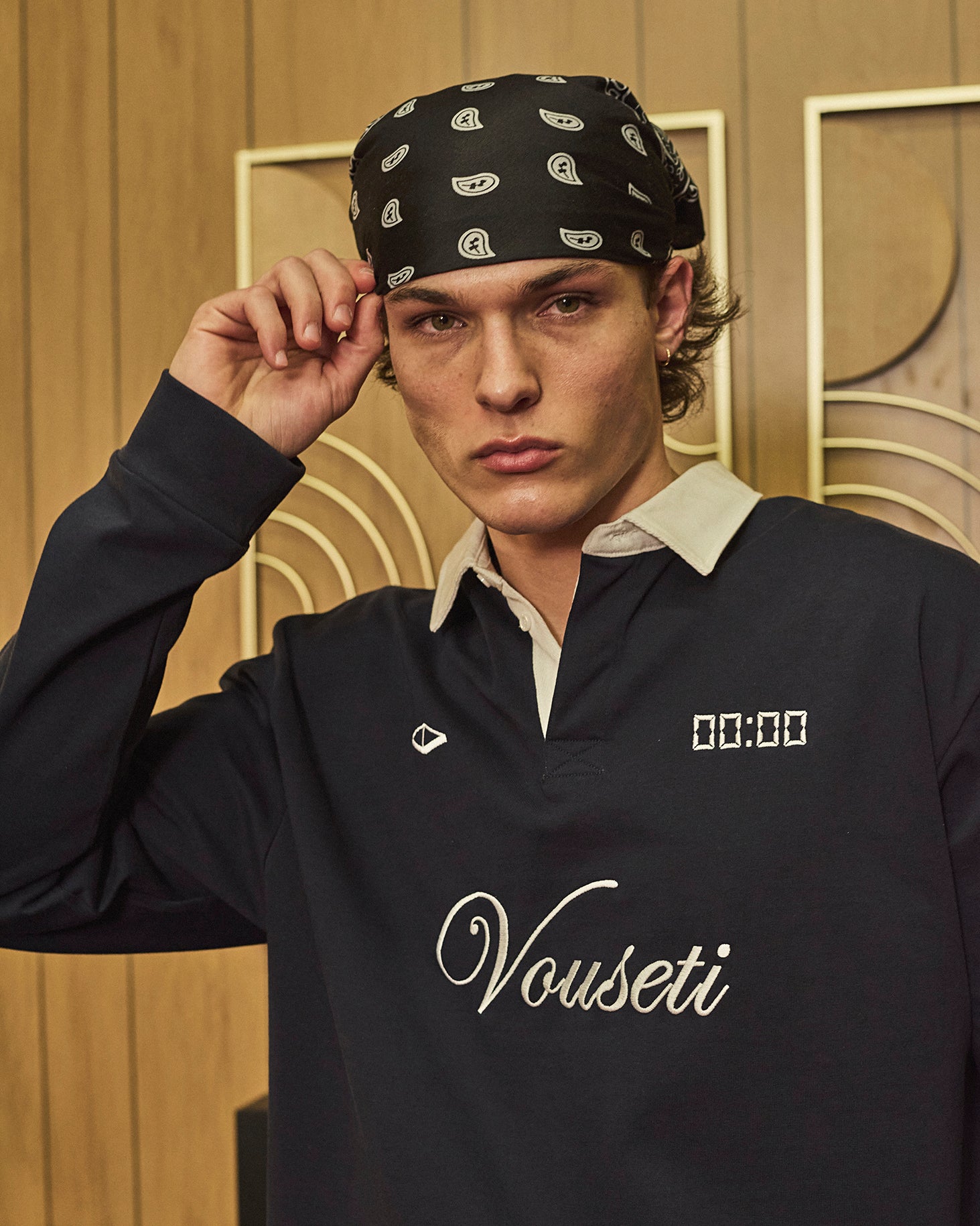 VOUSETI LS POST GAME POLO -NAVY