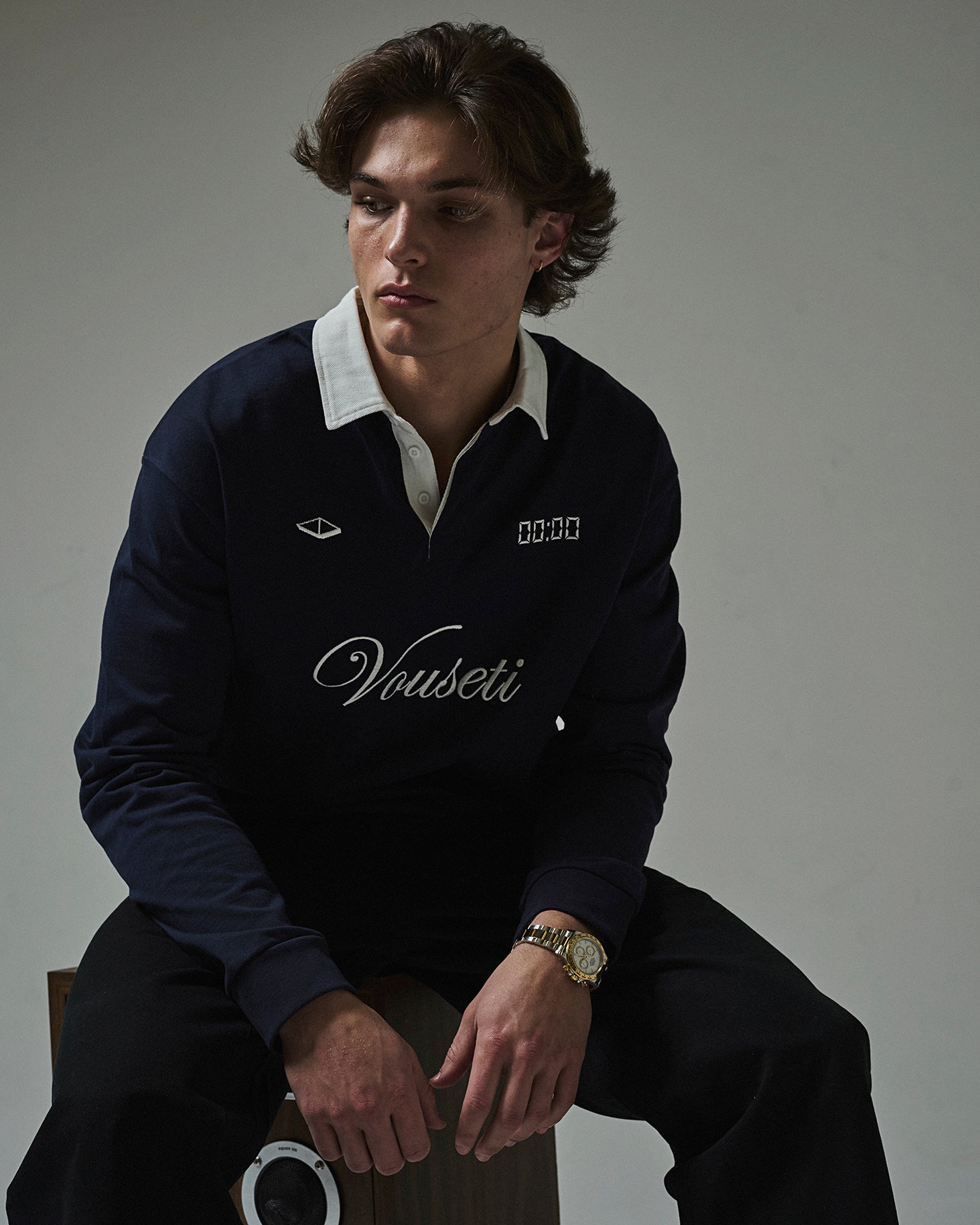 VOUSETI LS POST GAME POLO -NAVY