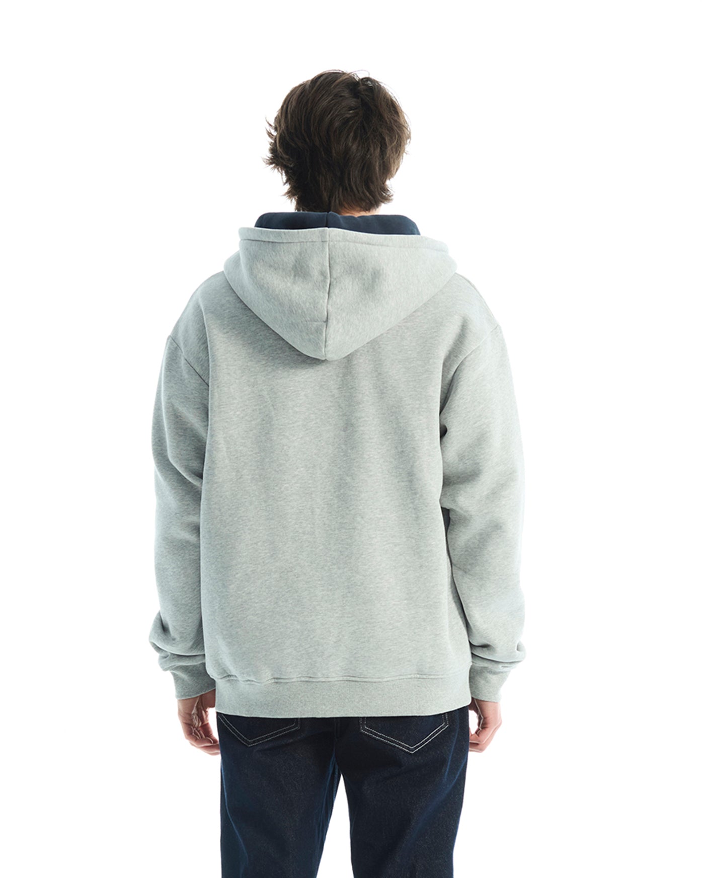 VOUSETI VARSITY ZIP UP JACKET-GREY MARL