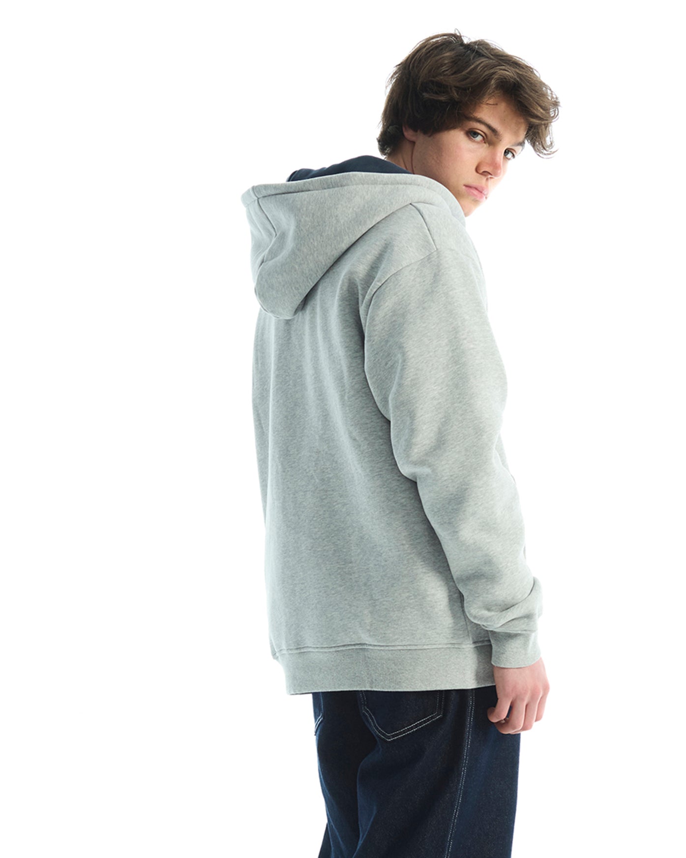 VOUSETI VARSITY ZIP UP JACKET-GREY MARL