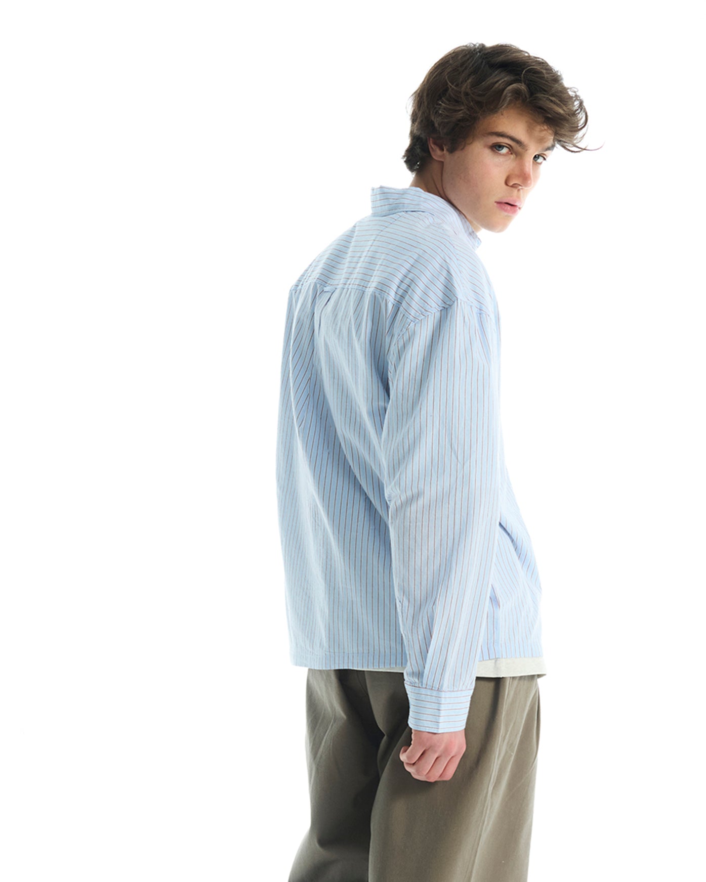 VOUSETI OFF COURT LS STRIPE SHIRT-LIGHT BLUE