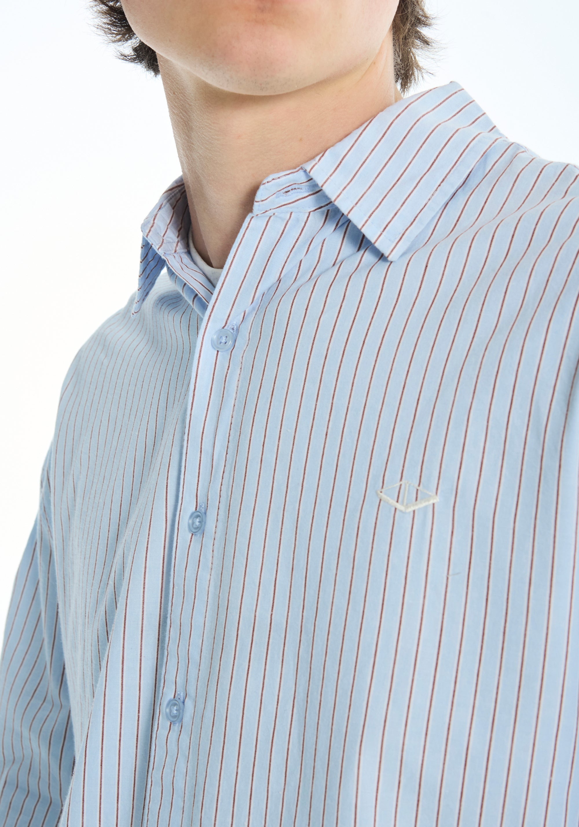VOUSETI OFF COURT LS STRIPE SHIRT-LIGHT BLUE